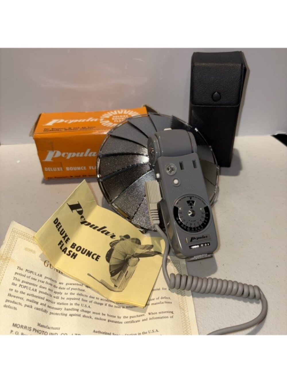 Vintage Popular Deluxe Bounce Flash with case, For Bayonet M & AG Base